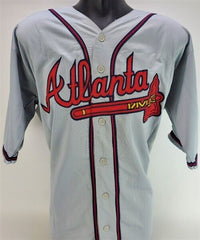 Dave Justice Signed Atlanta Braves Road Jersey (Beckett) 2xWorld Series Champ OF