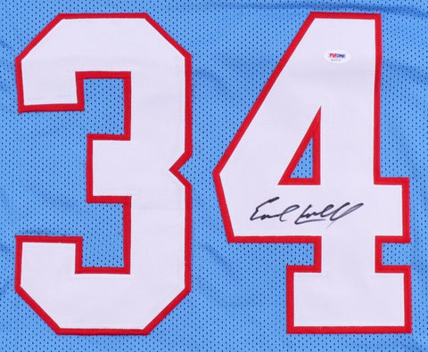 Earl Campbell Signed Oilers Career Highlight Stat Jersey (JSA COA) 5xPro Bowl RB