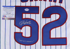 Justin Grimm Signed Chicago Cub Jersey Inscribed "2016 WS Champs"(Schwartz COA)