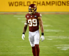 Chase Young Signed Washington Football Team Speed Mini Helmet (Fanatics) Def End