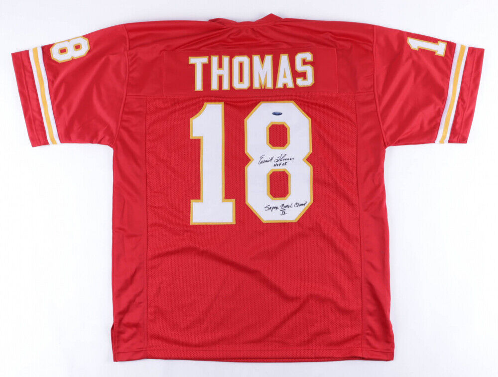 Emmitt Thomas Signed Cheifs Jersey HOF 08 & Super Bowl Champs IV  (Tristar Holo)