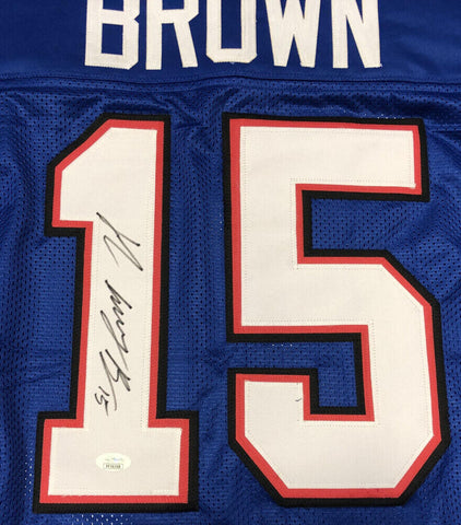 John Brown Signed Bills Blue Jersey (JSA COA) Buffalo All Pro Wide Receiver