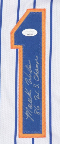 Mookie Wilson Signed New York Met Pinstriped Jersey Inscribed "86 WSC" (JSA) C.F