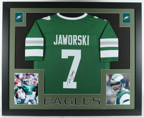 Ron Jaworski Signed Philadelphia Eagles 35x43 Framed Jersey (JSA) 1980 Pro Bowl