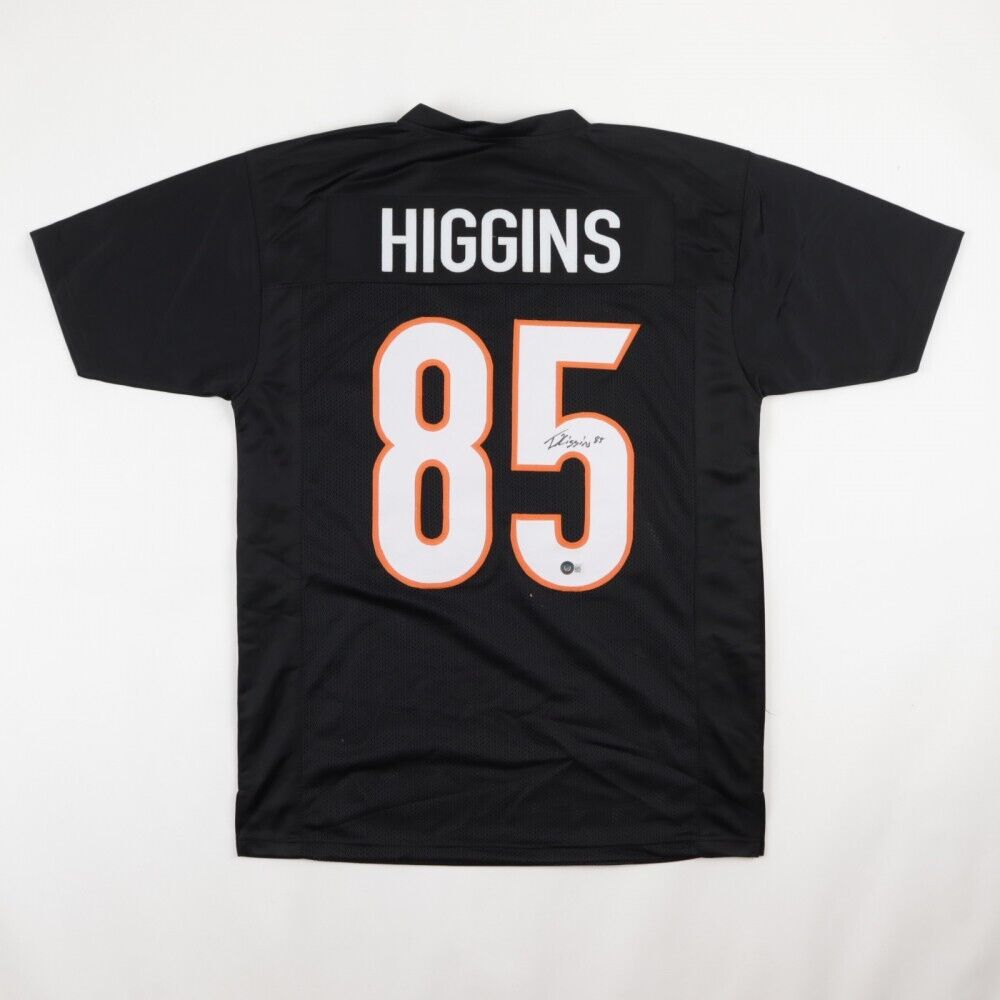 Tee Higgins Signed Cincinnati Bengals Black Jersey (Beckett) Univ