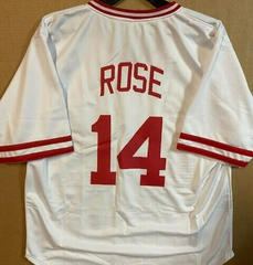 Pete Rose Signed Cincinnati Reds Career Highlight Jersey (JSA COA) 17xAll Star