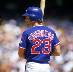 Ryne Sandberg Signed Chicago Cubs Career Stat Jersey Inscribed "HOF 05"(JSA COA)