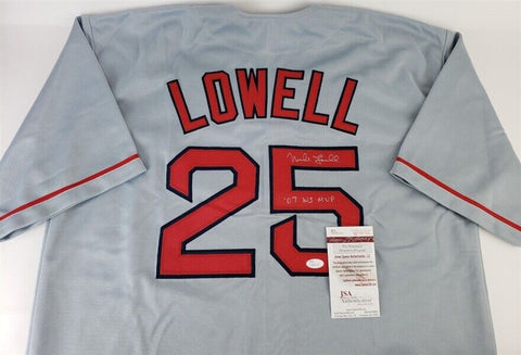 Mike Lowell "07 WS MVP" Signed Boston Red Sox Custom Jersey (JSA Witness COA)
