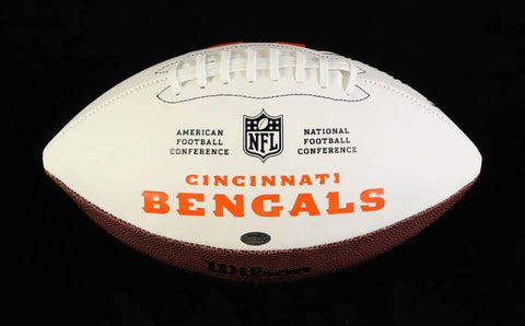 Anthony Munoz Signed Cincinnati Bengal Logo Football (Schwartz) 1998 NFL HOF O.T