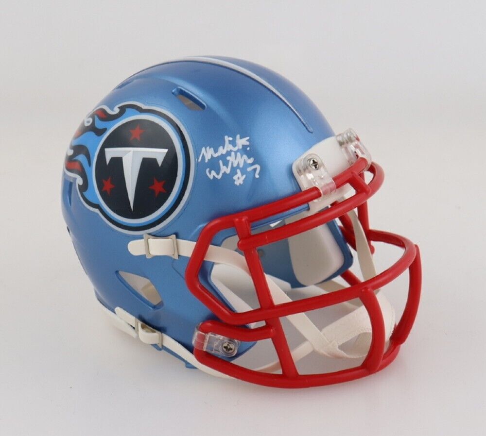 Malik Willis Signed Tennessee Titans Flash Alternate Speed Mini Helmet –