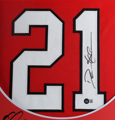 Deion Sanders Signed Atlanta Falcons 35x43 Framed Jersey (Beckett Hologram) D B