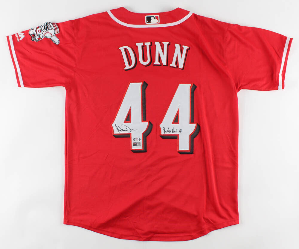 Adam Dunn Signed Cincinnati Reds Jersey Inscribed Reds HOF '18 (PSA COA)