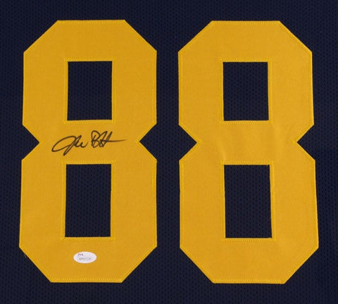 Jake Butt Signed Michigan Wolverines 35" x 43" Framed Jersey (JSA COA) Tight End