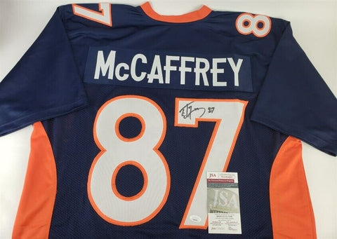 Ed McCaffrey Signed Denver Broncos Jersey (JSA COA) 3xSuper Bowl Champion W.R.