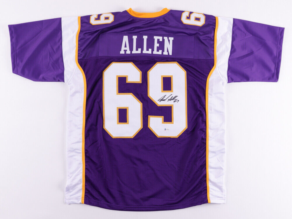 Jared Allen Signed Minnesota Vikings Jersey (Beckett COA) 5xPro Bowl Defnse End