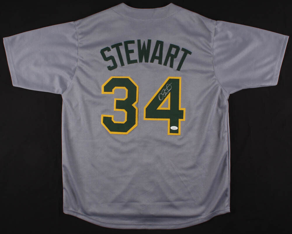 Dave Stewart Signed Oakland Athletics Gray Jersey (JSA COA) 3xWorld Se –