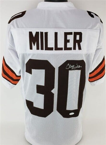 Cleo Miller Signed Browns Jersey (Beckett COA) Cleveland Full Back 1975-1982