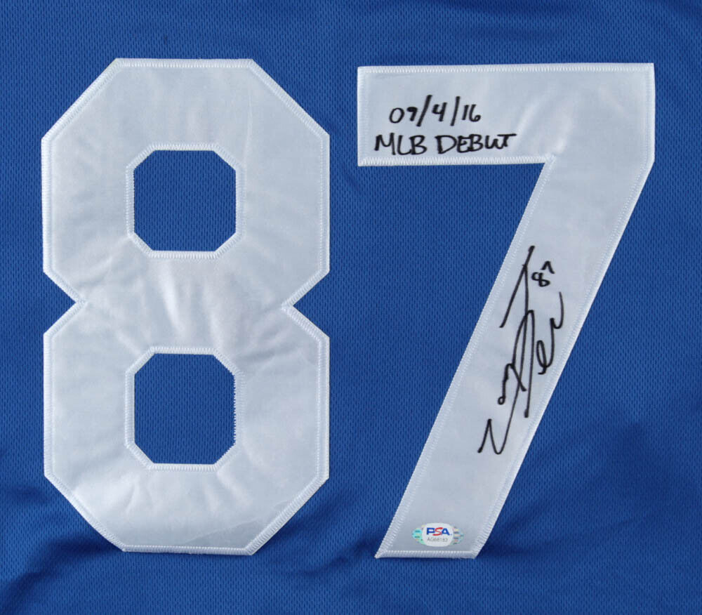 Jose DeLeon Signed Dodgers Majestic Jersey (PSA/DNA COA) Los Angeles P –