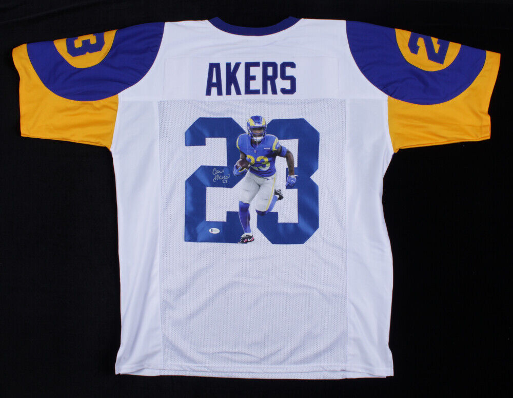 Cam Akers Signed Los Angeles Rams Jersey (Beckett Holo) wth Custom Printed Phot0
