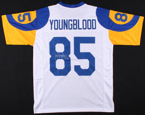 Los Angeles Rams Jack Youngblood Signed White Throwback