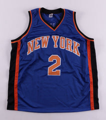 Larry Johnson Signed New York Knicks Jersey (PSA COA) #1 Overall Draft Pck 1991