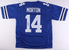 Craig Morton Signed Dallas Cowboys Blue Jersey (JSA COA) Super Bowl VI QB