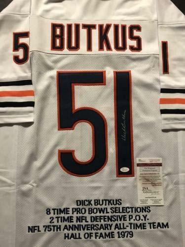 Dick Butkus HOF Autographed Chicago Custom Navy Football Jersey - JSA COA