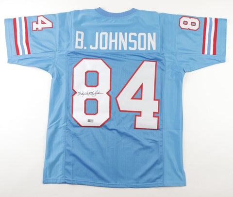 Billy "White Shoes" Johnson Signed Houston Oilers Jersey (TriStar) 3×Pro Bowl WR
