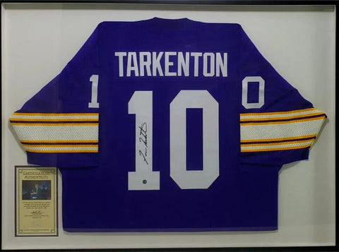 Fran Tarkenton Signed Minnesota Vikings 31x42 Framed Jersey (JSA COA) 9xPro Bowl