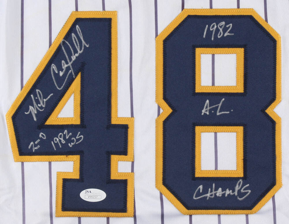 Mike Caldwell Signed Milwaukee Brewers Jersey with Inscriptions