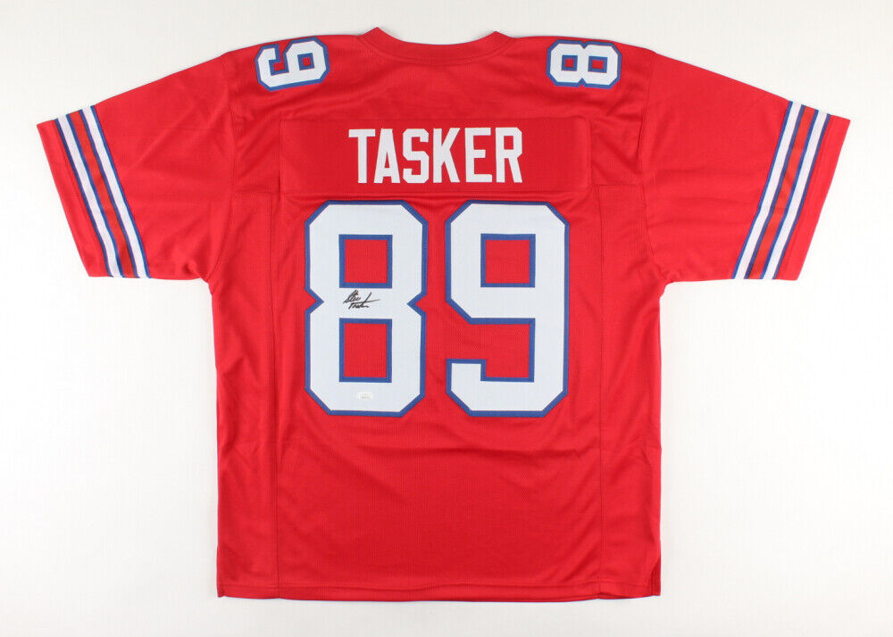 Steve Tasker Signed Buffalo Bills Jersey (JSA COA) 7xPro Bowl WR / Return Man