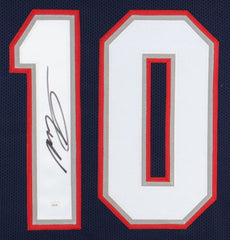 Mac Jones Signed New England Patriots 35x43 Framed Jersey (JSA) 2021 Pro Bowl QB