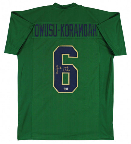 Jeremiah Owusu-Koramoah Signed Notre Dame Fighting Irish Jersey (Beckett Holo)