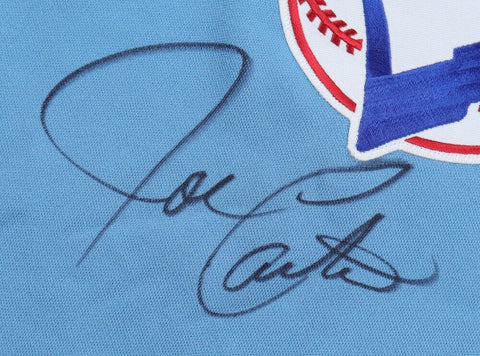 Joe Carter Signed Toronto Blue Jays Majestic Jersey (JSA) 1993 W.S. Winning H.R.
