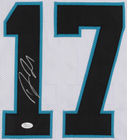 Devin Funchess Signed Panthers White Jersey (JSA)Carolina Wide Receiver/Michigan