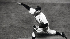 Don Larsen Signed New York Yankee Matted with 1954 Bowman Baseball Card Display