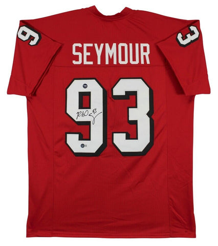 Richard Seymour Signed Georgia Bulldogs Jersey (Beckett) 3xSuper Bowl Champion