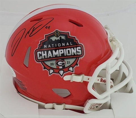 Jordan Davis Signed Georgia Bulldogs Mini Helmet (JSA COA) 2021 National Champs