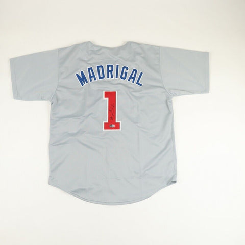 Nick Madrigal Signed Chicago Cubs Jersey (Beckett) 2022 2nd Base / Ex –