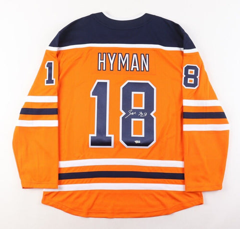 Zach Hyman Signed Edmonton Oilers Jersey (Fanatics) 4 Shorthanded Goals / Rookie