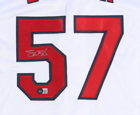 Shane Bieber Signed 35x43 Custom Framed Cleveland Indians Jersey (Beck –
