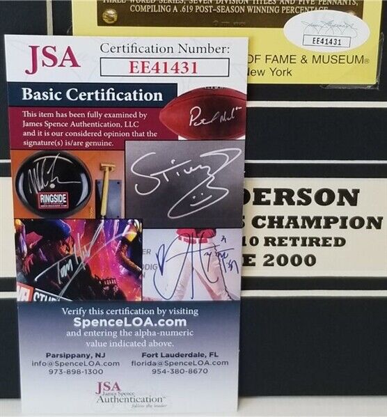 Sparky Anderson Signed Cincinnati Reds HOF Plaque Card 14x18 Matted Display JSA