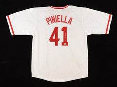 Lou Piniella Signed Reds Jersey (JSA) 1990 Cincy World Series Champion Manager