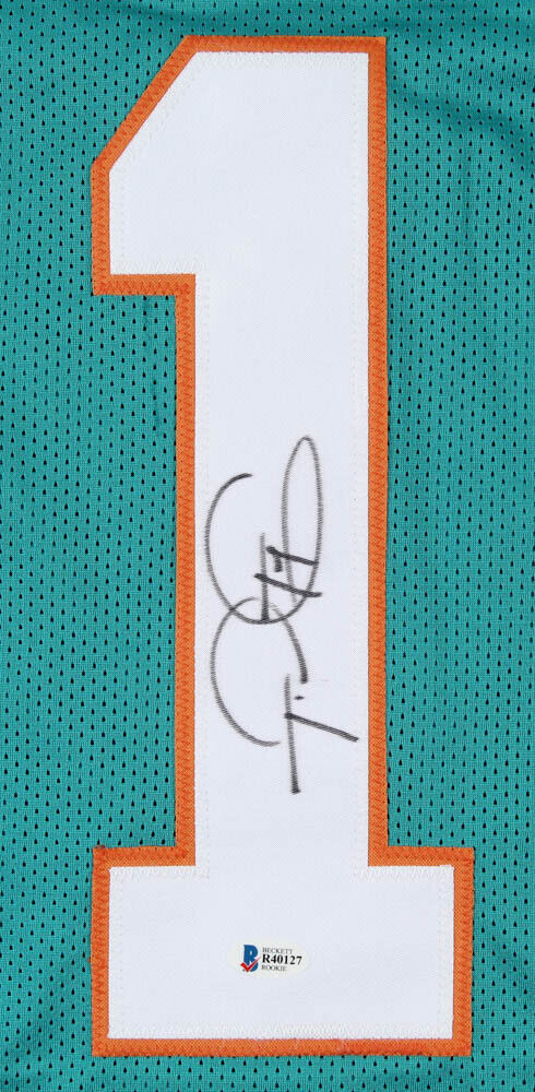 Tua Tagovailoa Signed Miami Dolphins Jersey (Beckett COA) #5 Overall N –