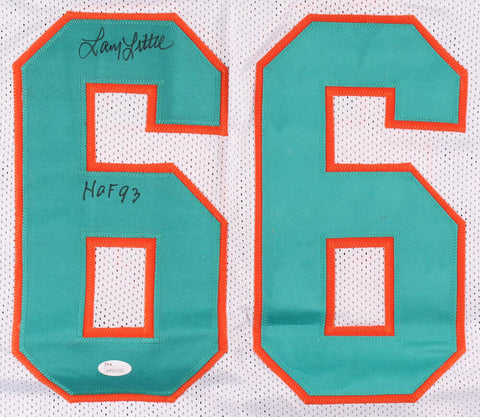 Larry Little Signed Miami Dolphins Stat Jersey Inscribed "HOF 93"  (JSA COA)