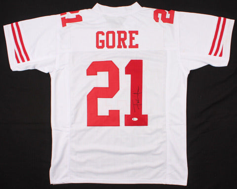 Frank Gore Signed San Francisco 49ers White Jersey (Beckett COA) 5×Pro Bowl R.B