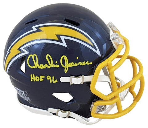 Charlie Joiner Signed San Diego Charger Mini Helmet Inscribed "HOF 96" (Beckett)