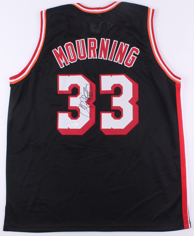 Alonzo Mourning Miami Heat Black Signed Jersey / 7×NBA All-Star (JSA COA)