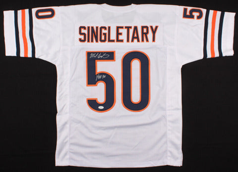 Mike Singletary Signed Chicago Bears White Jersey Inscribed "HOF 98" (JSA COA)