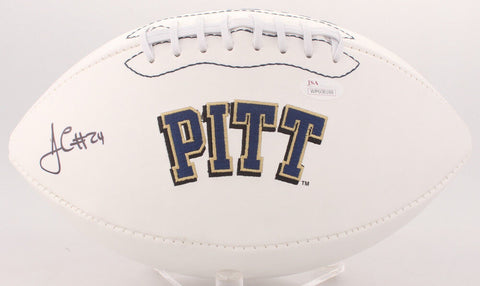 James Conner Signed Pittsburgh Panthers Logo Football (JSA COA) Steelers #1 R.B.